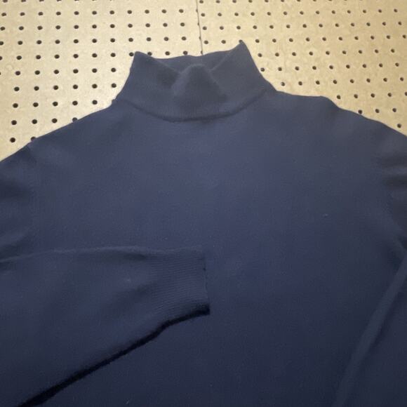 VTG Brioni Roma Sweater Mens Medium Navy Blue Pure Cashmere Mock Neck Italy Made - Picture 4 of 9